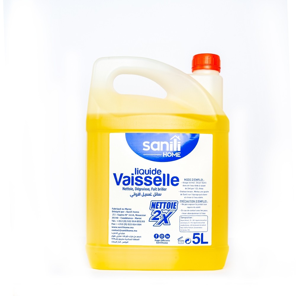 Liquide vaisselle 5L citron - SANILI HOME