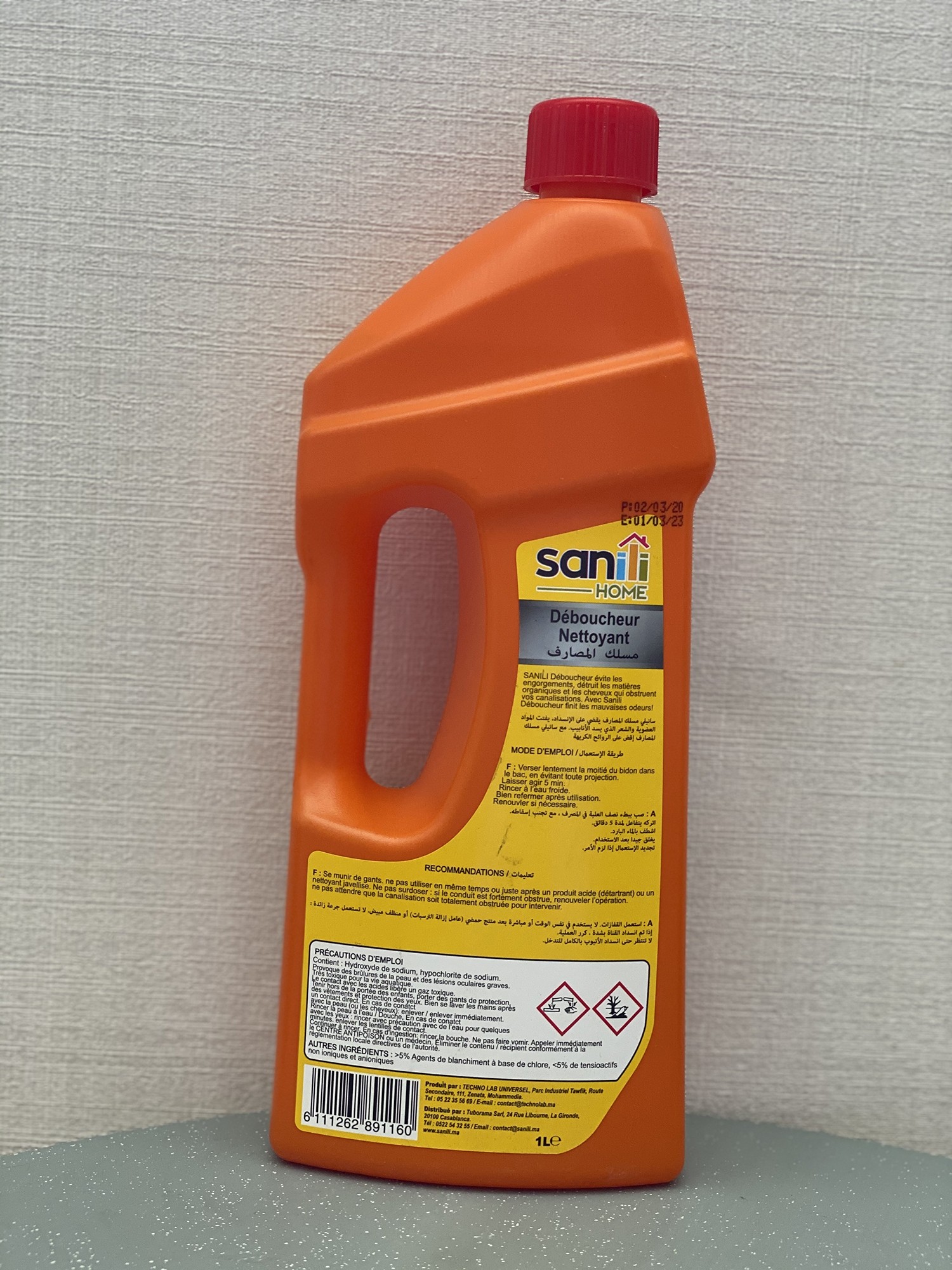 Nettoyant Déboucheur Évier 1 litre - Produit Nettoyage Maison