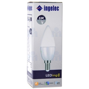 Ampoule Led 6W E14 6500K lumière blanche - INGELEC