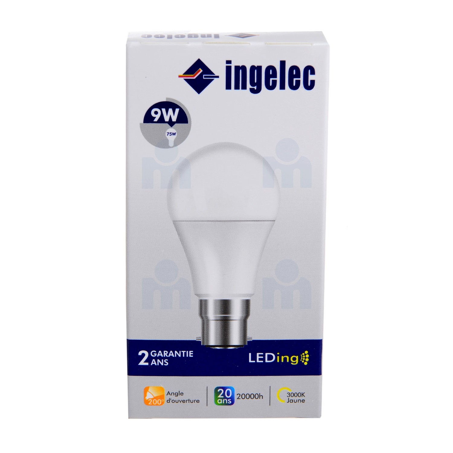 Ampoule LED A60 9W E27 3000k lumière jaune - INGELEC