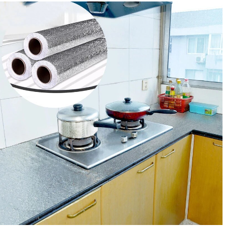 Papier Peint autoadhésif pour cuisine aluminium 61cmx2m