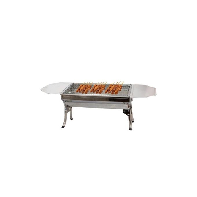  Barbecue à charbon portable rectangulaire - Inox