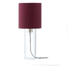 Lampe de table verre clair tissu violet alvi - EGLO