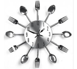 Horloge Décoratif Murale pour Cuisine Fourchette cuillère